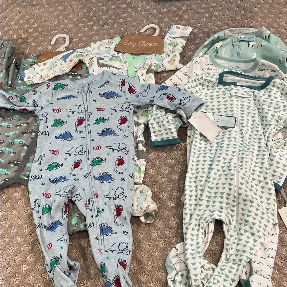 Nike, Hanes, gerber& fisher price assorted baby boy onesies socks, blanket